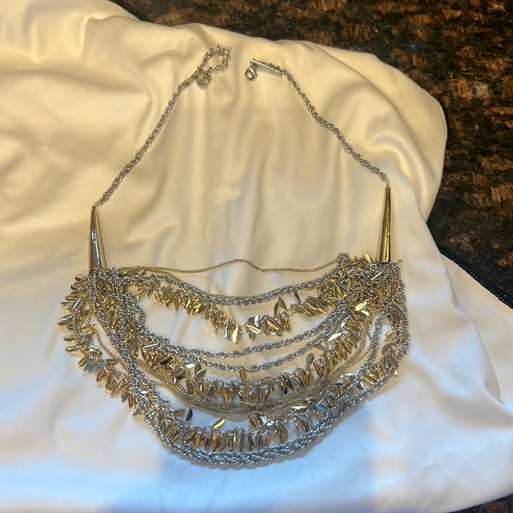 Rare !  Kendra Scott Statement Necklace!  gold and silver!